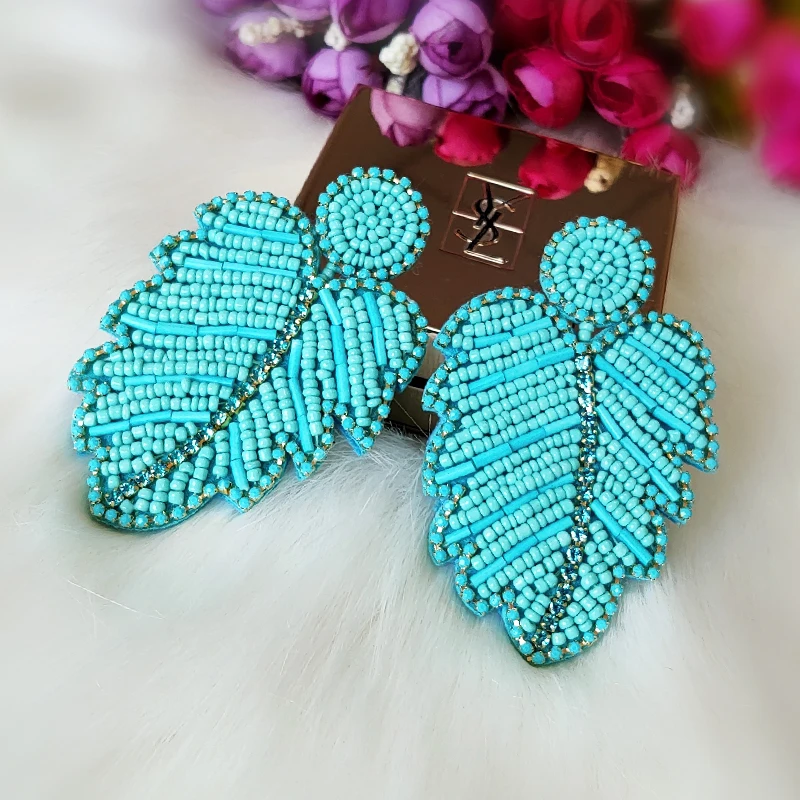 Brincos Dangle Statement Earrings Long Big Beads Leaf Drop Earrings For Women Wedding Jewelry Accessories Pendientes Gifts
