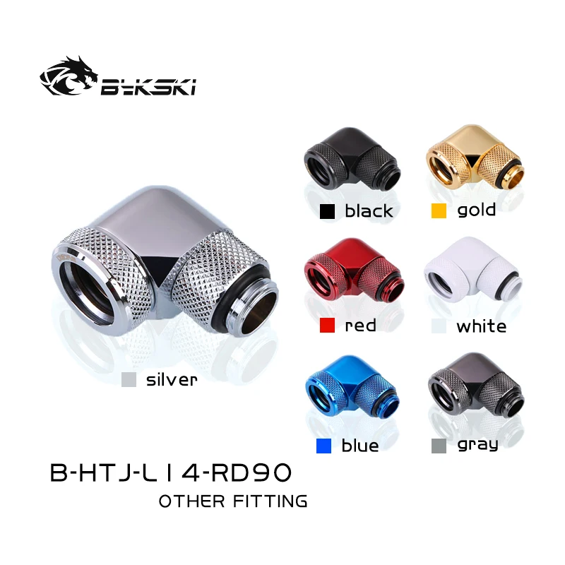 Bykski B-HTJ-L14-RD90 G1/4 ''мужского и женского пола 90 градусов вращающийся фитинг для