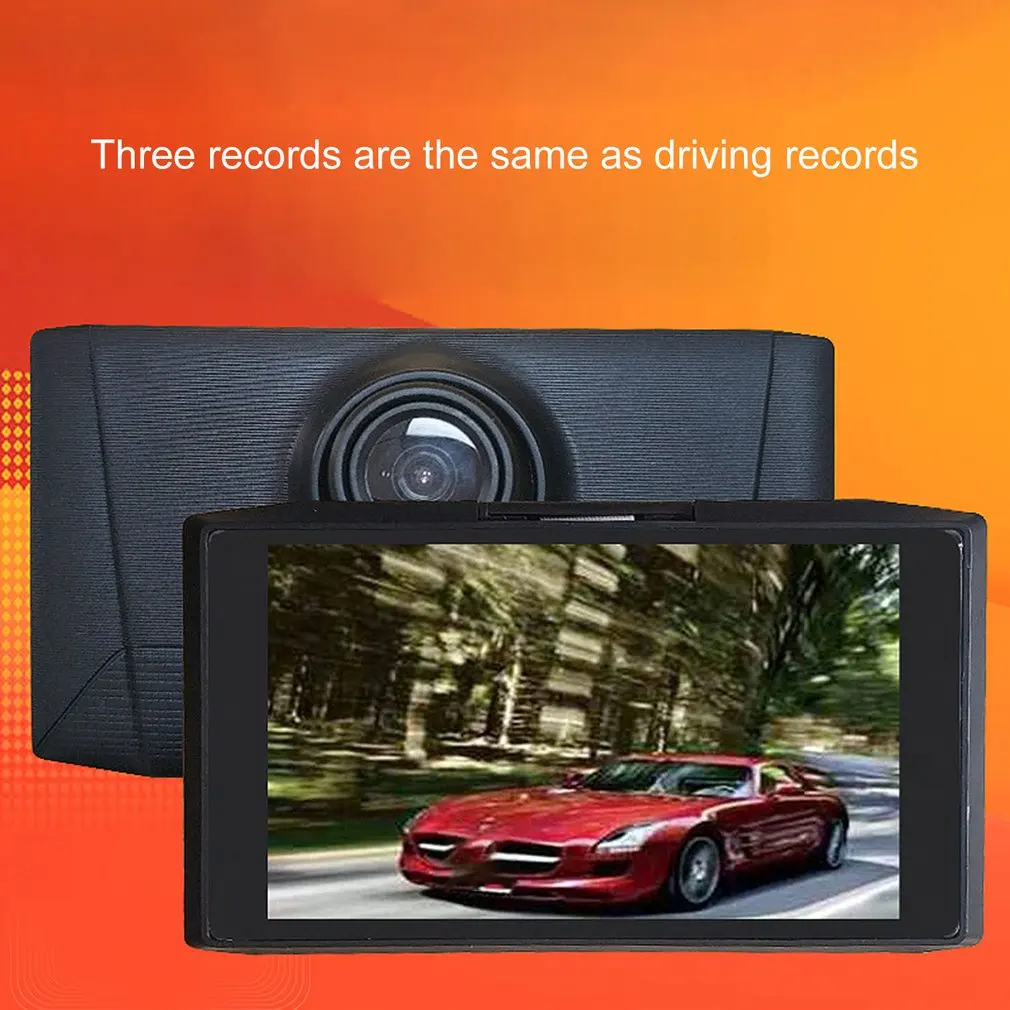 

4 Inch Three Recording Driving Recorder Three Way Lens Night Reversing Image Loop Recording 1 Set