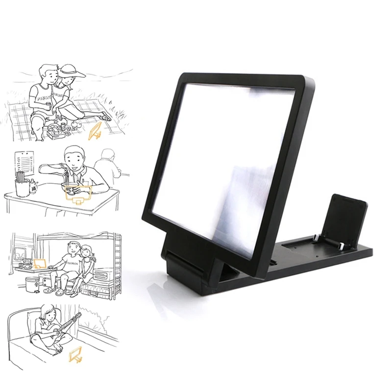 3D Cell Phone Screen Magnifier HD Video Amplifier Stand Bracket Phones Screen Magnifier For Smartphones Mobile Phone Accessories phone stand for bike