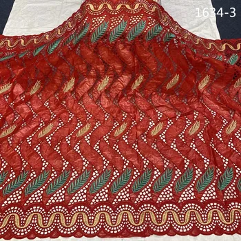 

2020 Popular Bazin Riche Lace High Quality African Lace Fabric Handmade Embroiderey Holes Cotton Lace For Nigerian Party 1634