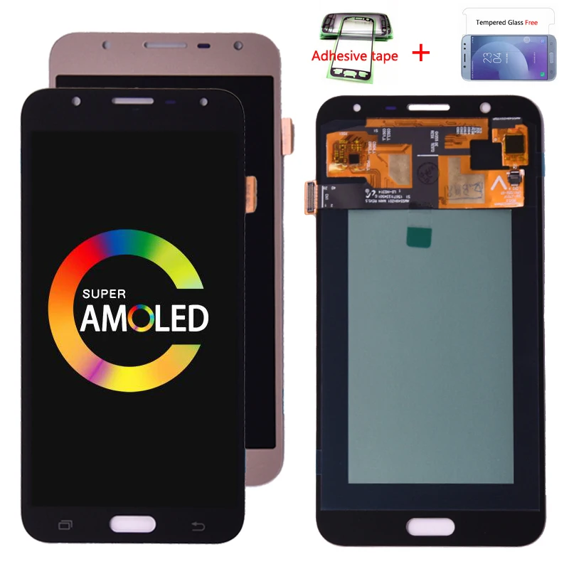 Дешево Super Amoled font b lcd b font для samsung Galaxy J7 neo J701 J701F AMOLED font b lcd b font дисплей кодирующий преобразователь сенсорного экрана в сборе