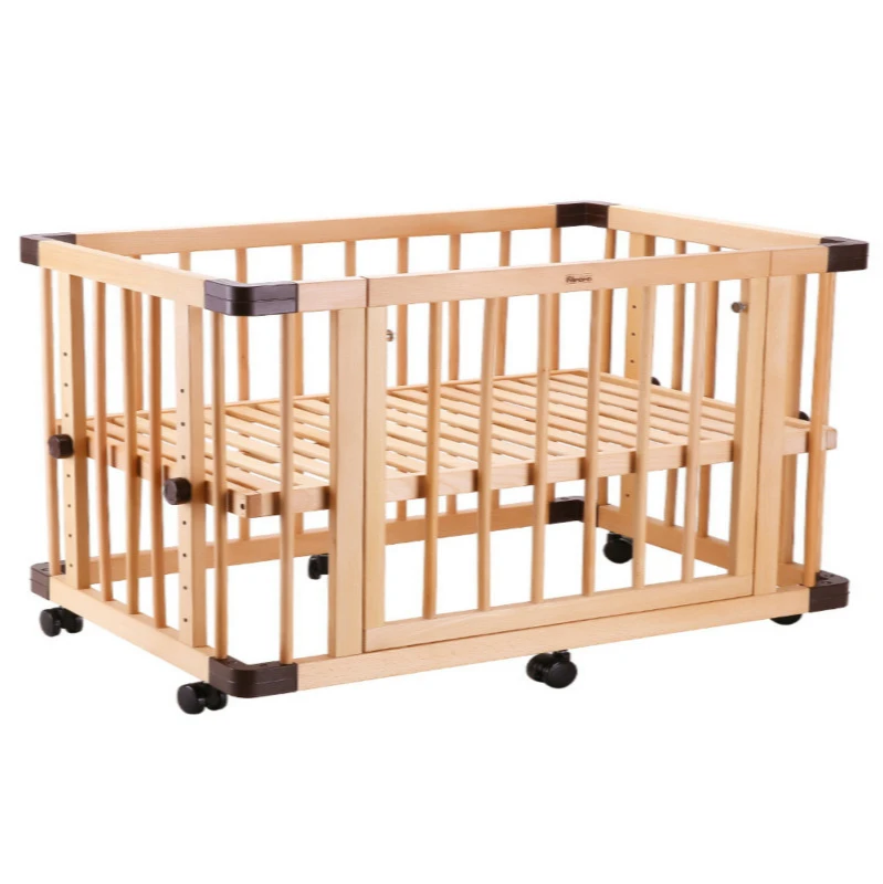 

Crib Solid Wood Baby Bed Multi-Functional Splicing Big Bed Removable Newborn Paint-Free BB Bed