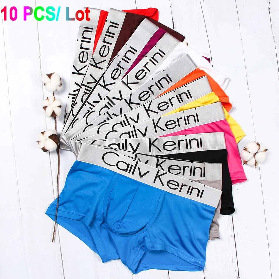 10 шт./лот Boxershorts сексуальные трусы боксеры мягкие с буквенным принтом мешочком