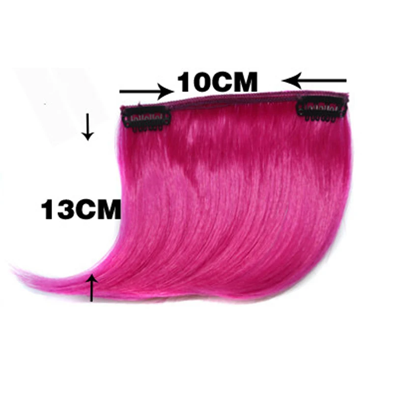 Colorful Synthetic Hair Pieces Clip In on Front High Temperature Fiber Hair Bangs Extensions Accessories for Women hair extensions