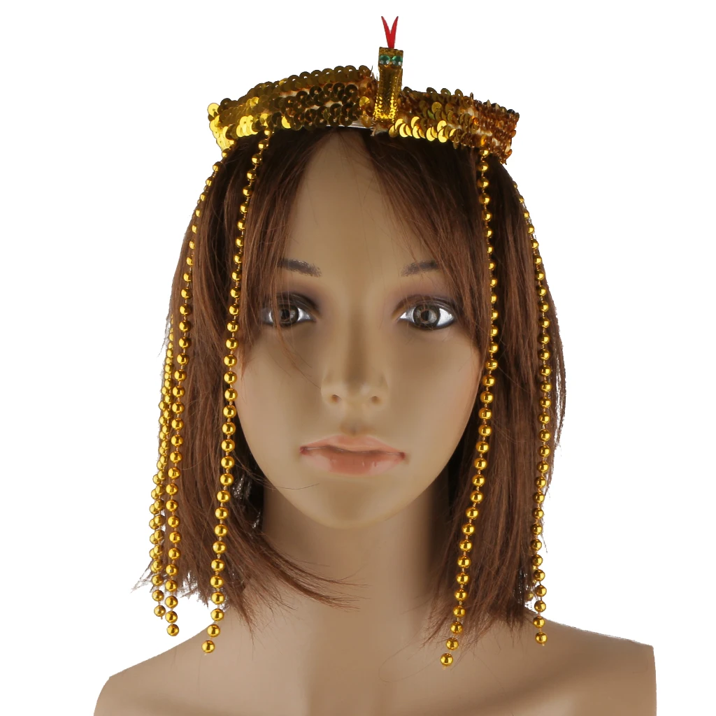 Egyptian Queen Cleopatra Crown Dance Head Piece Bead Sequin Headband