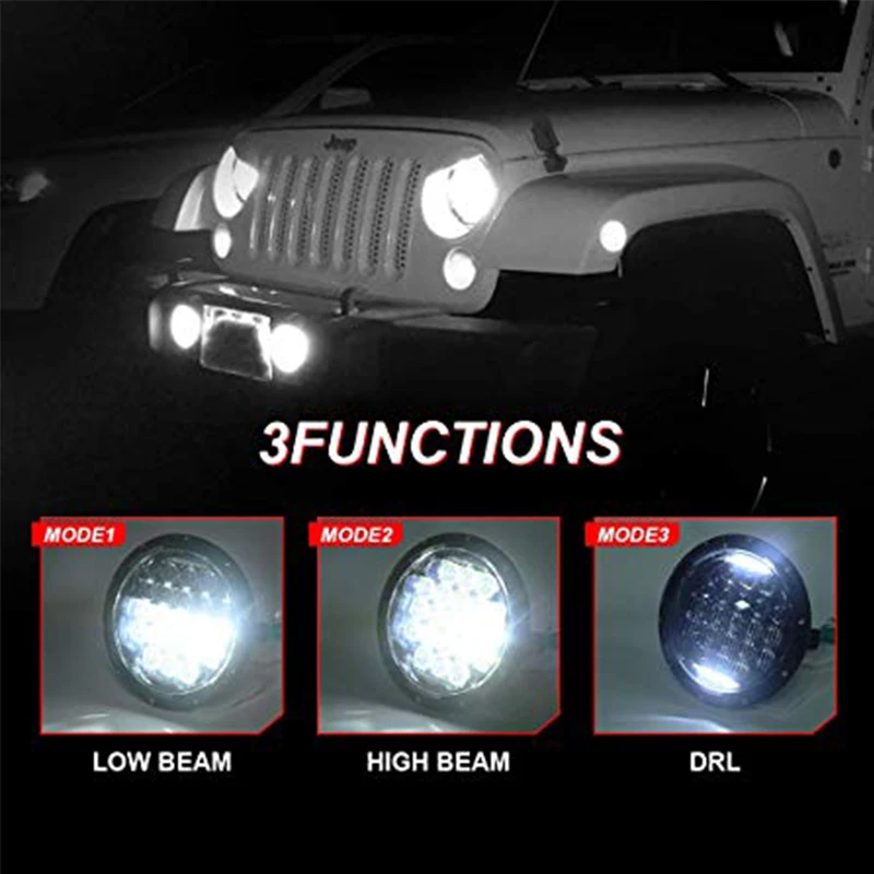 7 ''DRL фары для Lada 4x4 urban Niva дюймов светодиодный фонарь Jeep Wrangler Land Rover Defender