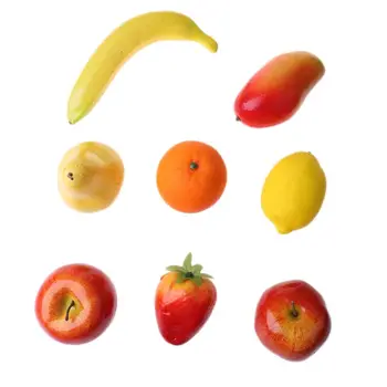 

8Pcs Fake Fruit Artificial Faux Plastic Apple Food Photography Props Home Decoration Simulation Ornament