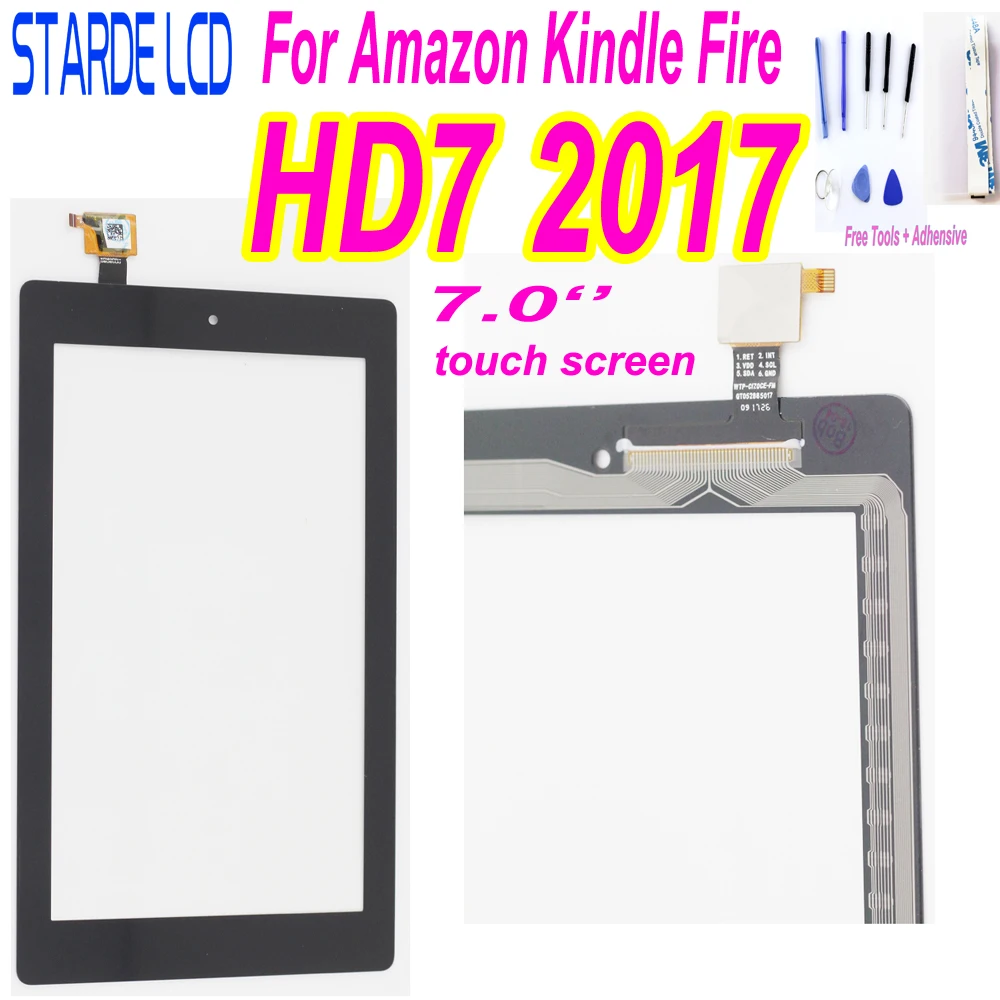 

7.0'' For Amazon Kindle Fire HD7 HD 7 2017 Tablet PC Touch Screen Digitizer Panel Sensor with Free Tools and Adhensive
