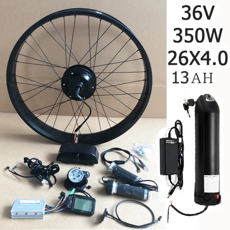 36V350W-2-13AH Байк, способный преодолевать Броды для электрического велосипеда мотор для центрального движения колеса 36V 350 Вт 2" 4,0 Электрический велосипед 10/13AH конверсионный набор для электровелосипеда Горный Дорожный велосипед - Цвет: 36V350W-2-13AH