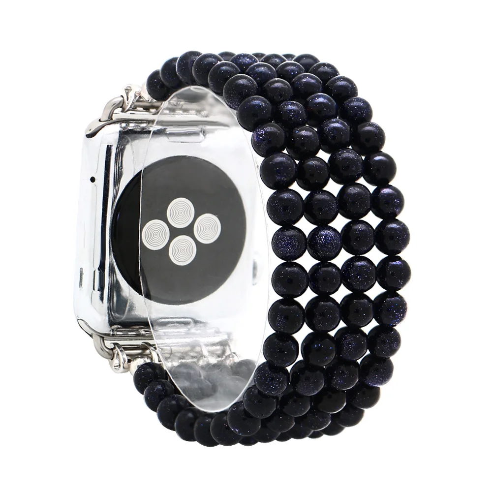 Ремешок для часов LuReen из натурального камня iWatch ремешок с голубым песочным