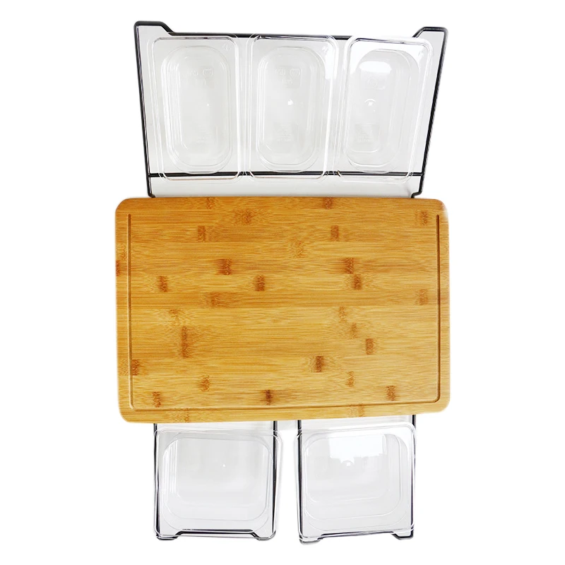 

Bamboo Cutting Board with Food Storage Box Smooth Multifunction Practical Fruit Vegetable Chopping Kitchen Tool Accessories