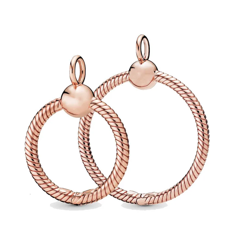 

Authentic 925 Sterling Silver Large Medium Small Moments O Pendant Fit Pandora Necklace Dangle Charm Bead DIY Jewelry For Women