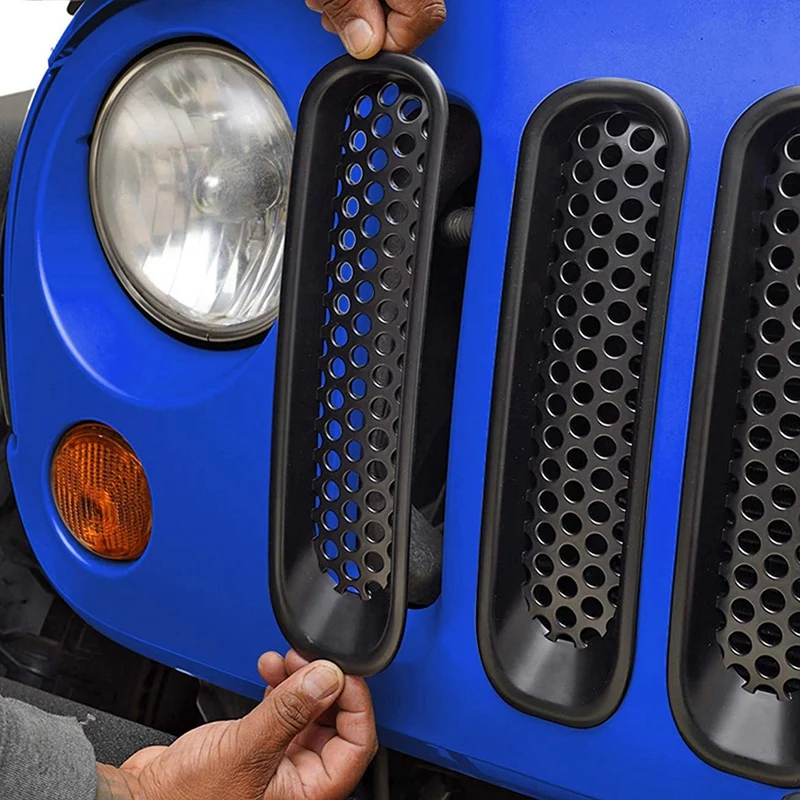 BMBY 7 шт. Зажим в сетку решетка вставки крышка подходит для 07 15 Jeep Wrangler JK матовый