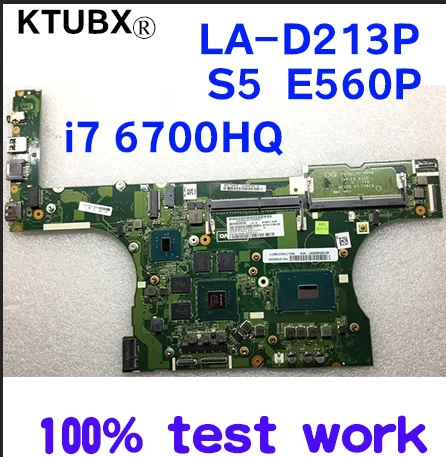 BIMSI LA-D213P для ThinkPad S5 E560P ноутбук FRU системной платы 01AW244 Процессор i7 6700HQ GPU GTX960M 2G тесты работы