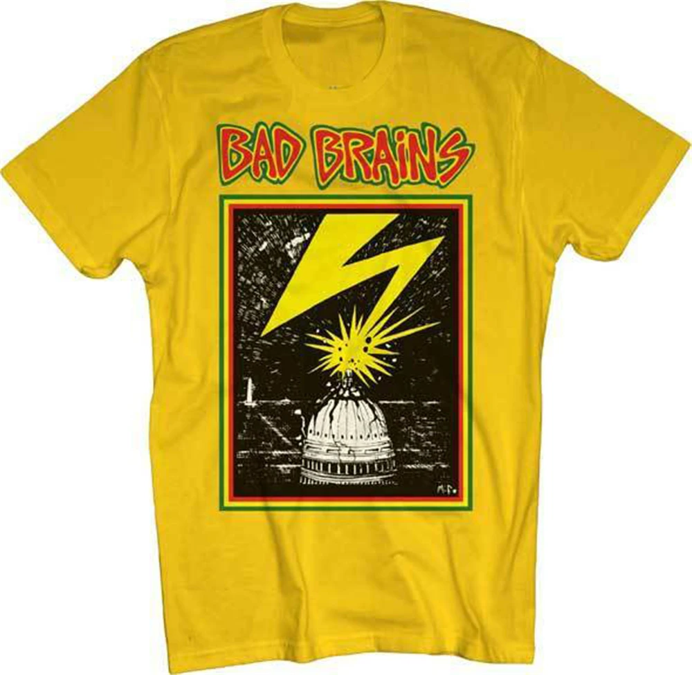 Bad Brains Capitol (желтый) Футболка S M L Xl 2Xl Новый Merchdirect уличная одежда модная