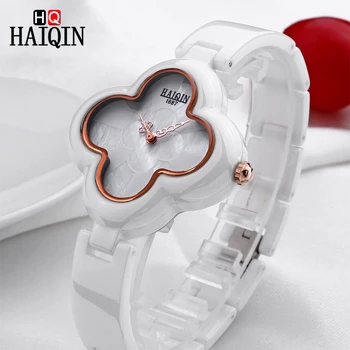 

HAIQIN Ceramic Ladies watch Women's/women watches waterproof/Sport/quartz watch women watches top brand luxury female geneva New
