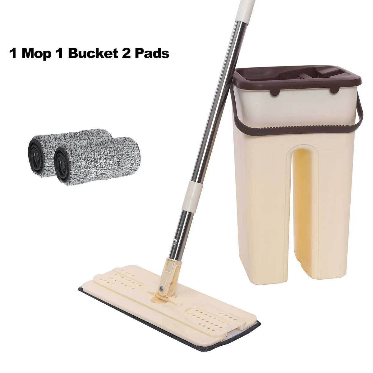 1 Mop 1 Bucket 2 Pad Плоская Швабра+ ведро+ подушечки для мытья пола без ручного отжима, мокрая сухая Швабра для домашнего использования, кухонные швабры для пола - Цвет: 1 Mop 1 Bucket 2 Pad