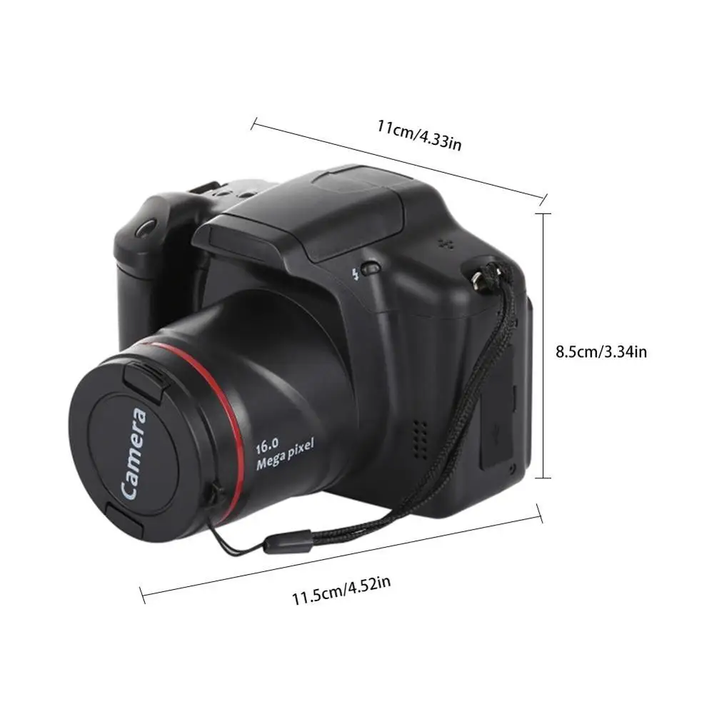 Black HD SLR Camera Dry Battery Domestic Telephoto Digital Camera Digital Fixed Lens 16X Zoom AV Interfac - Цветной: Black