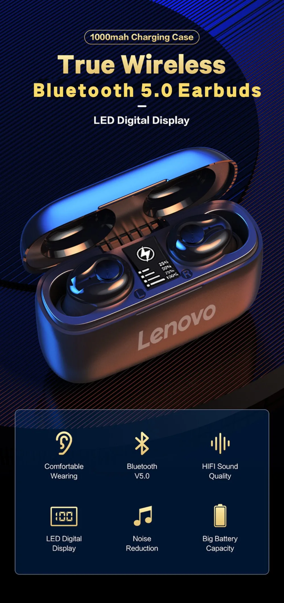 Lenovo HT18 Wireless Headphones TWS 