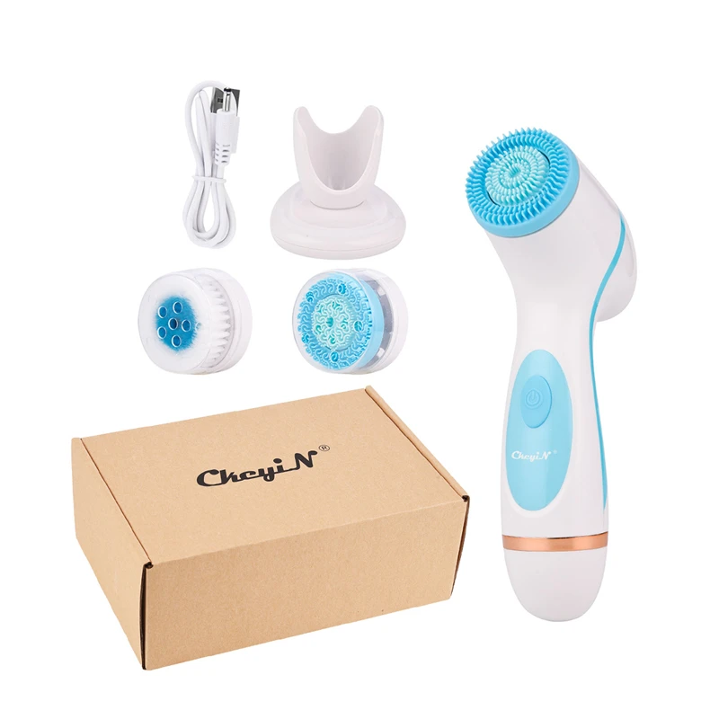 3 In 1 Electric Facial Cleansing Brush Silicone Rotating Face Brush Deep Cleaning Skin Exfoliation Waterproof Facial Massager 50|Powered Facial Cleansing Devices| - AliExpress