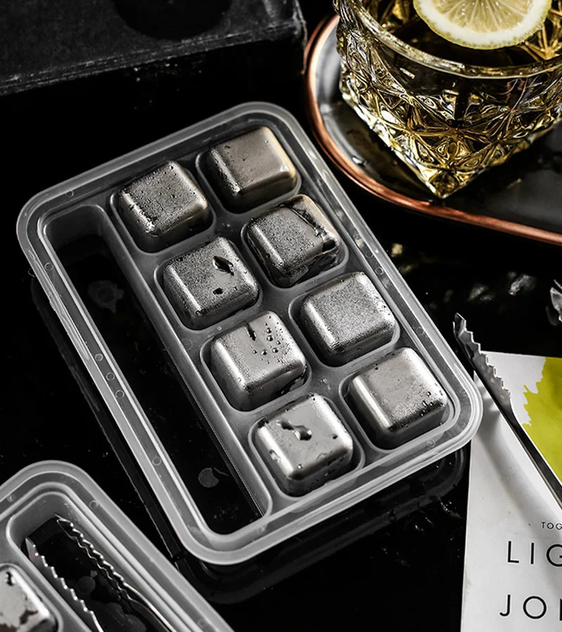 Limited Stainless Steel Ice Bucket, Reusable Whisky Stone, Wine Cooler, Beverage Cooling Stone, Steel Ice Bucket And Pliers, Bar