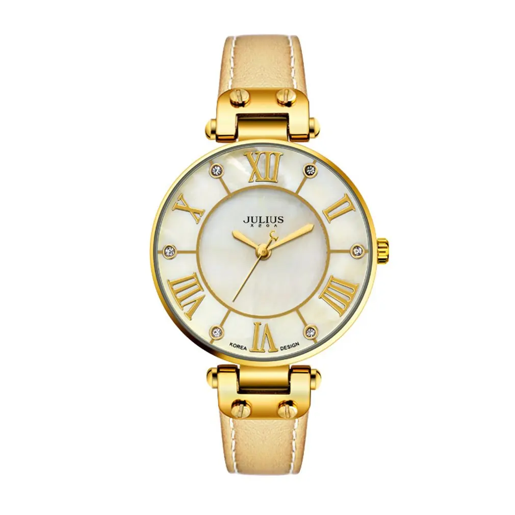 

Top Brand Lady Women's Watch Retro Fashion Hours Dress Bracelet Shell Leather Clock Student Girl's Birthday Gift