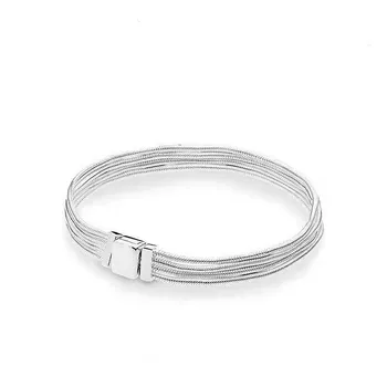 

Fit Original Pan 925 Sterling Silver Bracelet Reflexions Multi Snake Chain Bracelets Women Beads Charm Diy Fashion Jewelry