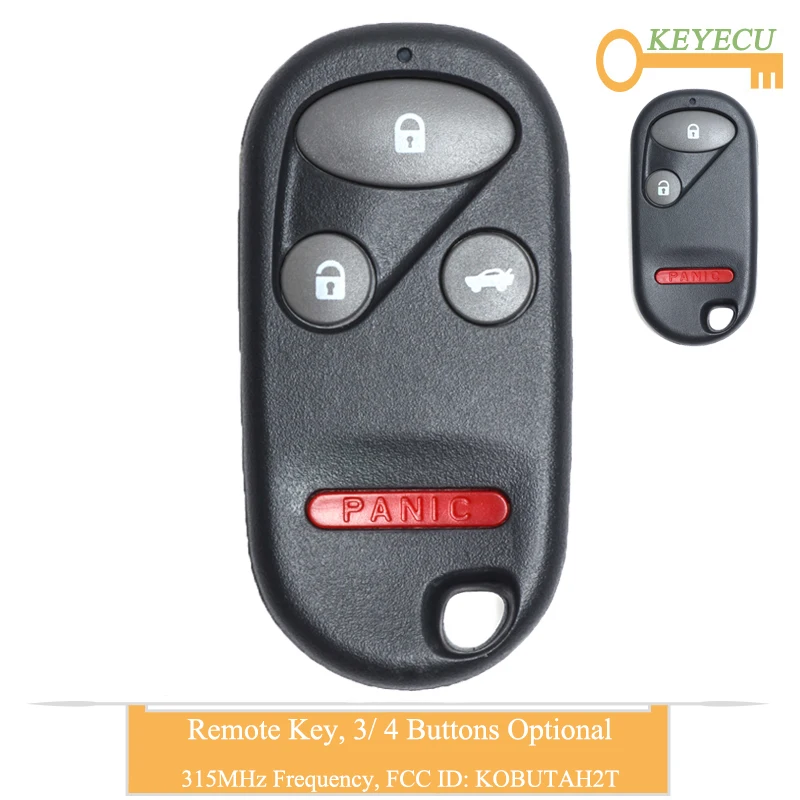 KEYECU удаленный Управление ключи для Honda Accord EX L 1998 1999 2000 2001 2002 Fob 3/4 кнопки 315 МГц FCC