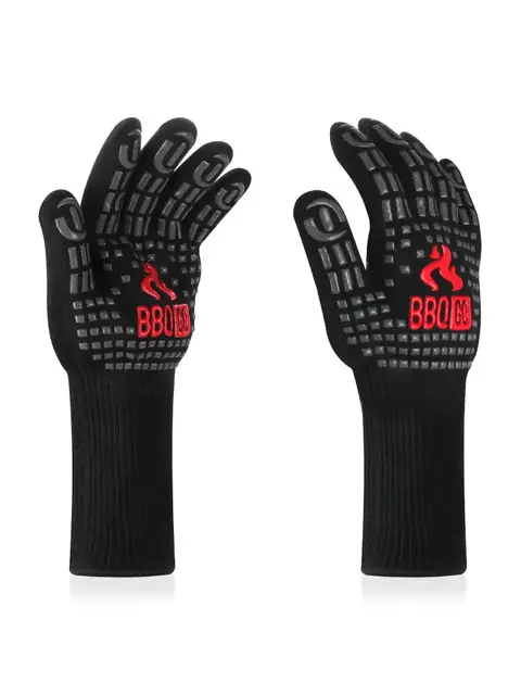 Inkbird 14inch BBQ Grill Gloves 1472℉ Extreme Heat Resistant Grilling Glove Non-Slip Silicone Insulated Grill Mitts for Cooking INKBIRD BBQ Gloves