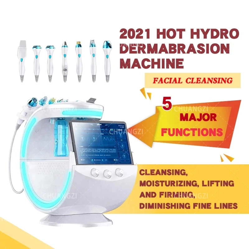 

Ultrasound Skin Care Cryotherapy Microdermabrasion Machine Ice Blue Magic Mirror Skin Analyzer Oxygene Hydrafacial Machine