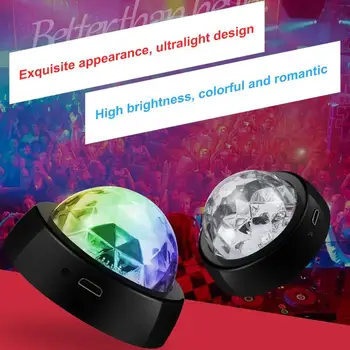 

LED USB Car Atmosphere Light Sound Control Crystal Magic Ball Disco Lamp RGB Colorful Music Sound Light DJ Light