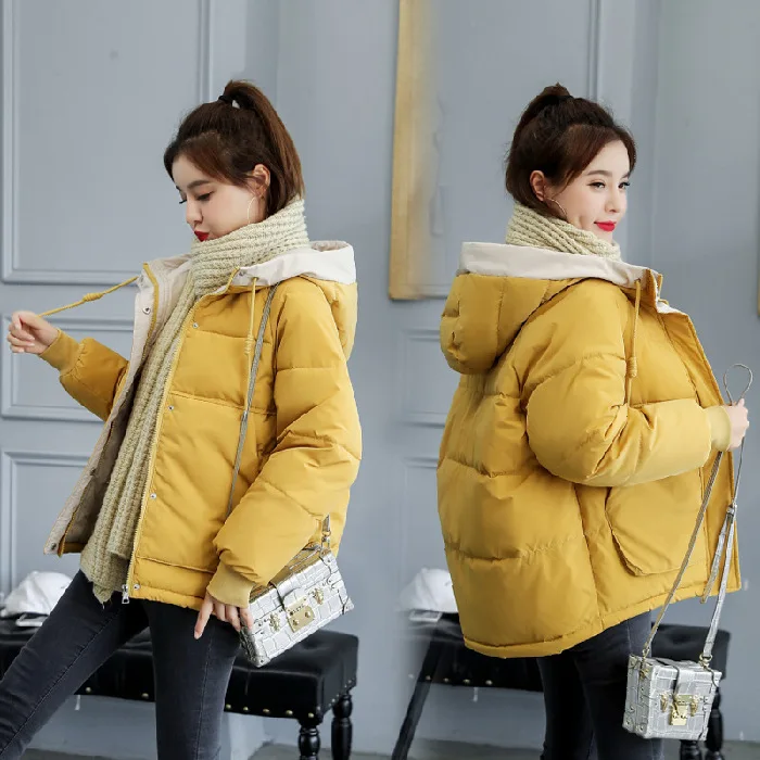 

2019 New Style down Jacket Women's Korean-style Dongdaemun Loose-Fit BF Students Cotton-padded Clothes INS Hong Kong Style Cotto
