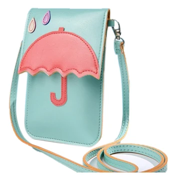 

Fashion Lady Shoulder Bag Lovely Umbrella Phone Wallet Touch Screen PU Money Bag Outdoor Shopping Crossbody Bags