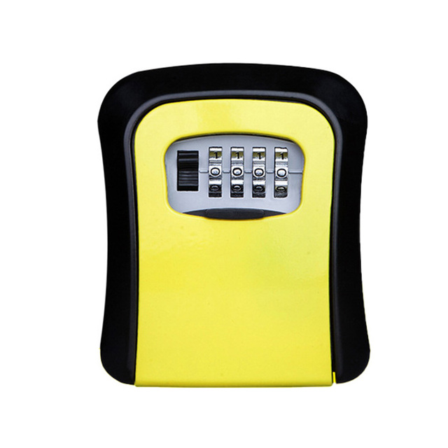Lock Box Wall Mounted Zinc Alloy Key Safe Box Weatherproof 4 Digit Combination Key Storage Lock Box Indoor Outdoor