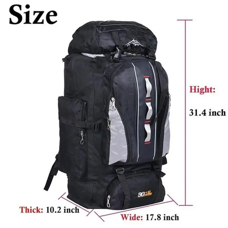 100L альпинистская сумка унисекс рюкзак для спорта на открытом воздухе путешествия Студенческая альпинистская сумка для отдыха водонепроницаемая походная сумка X4F3