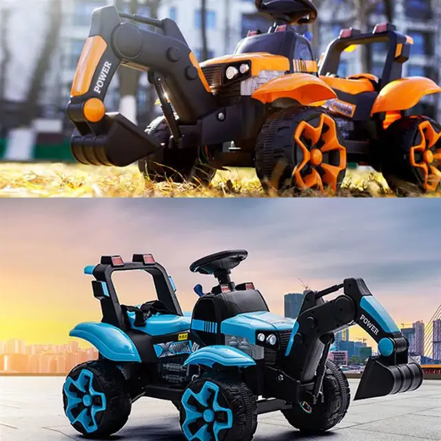 Children'S Electric Excavator Boy Toy Car Excavator Can Be Charged By People 1-6 Year Kids'S Ride-On Toys Walker Scooter Gift 3