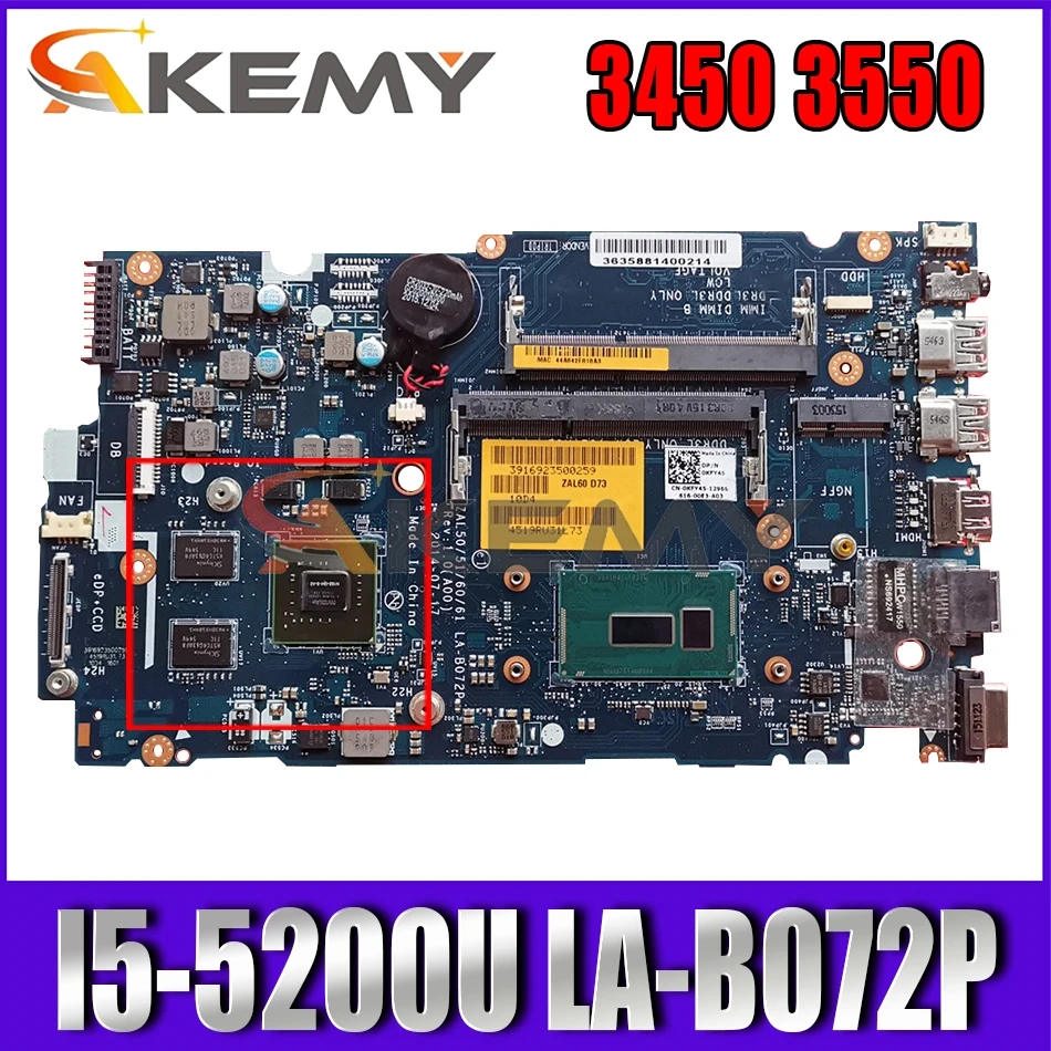 Абсолютно Новый I5-5200U для Dell Latitude 3450 3550 Материнская плата ноутбука ZAL50 51 60 61 LA-B072P
