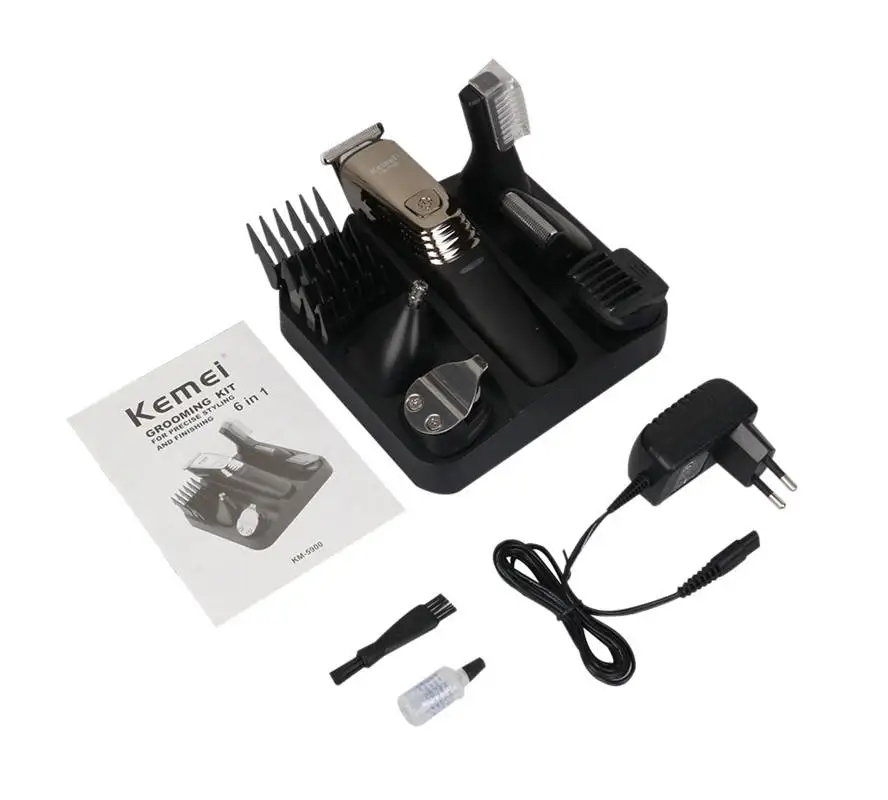 Keimei, 6 в 1, машинка для стрижки волос для мужчин, многофункциональная машинка для стрижки, бритва, триммер для волос в носу, бритва для тела для мужчин, KM-5900