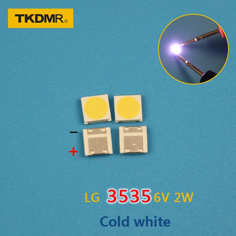 TKDMR 30 шт./лот для LG SMD LED 3535 6 в чип холодного белого цвета 2 Вт телевизора/ЖК