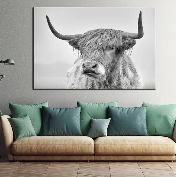 Highland Крупный рогатый скот холст Художественная живопись Современные животные