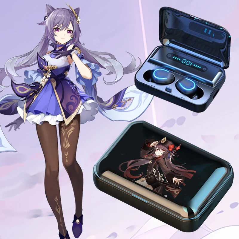 Наушники Genshin Impact Bluetooth ZhongLi Xiao Klee Venti Hu Tao Barbara Mona Razor для косплея Android беспроводные