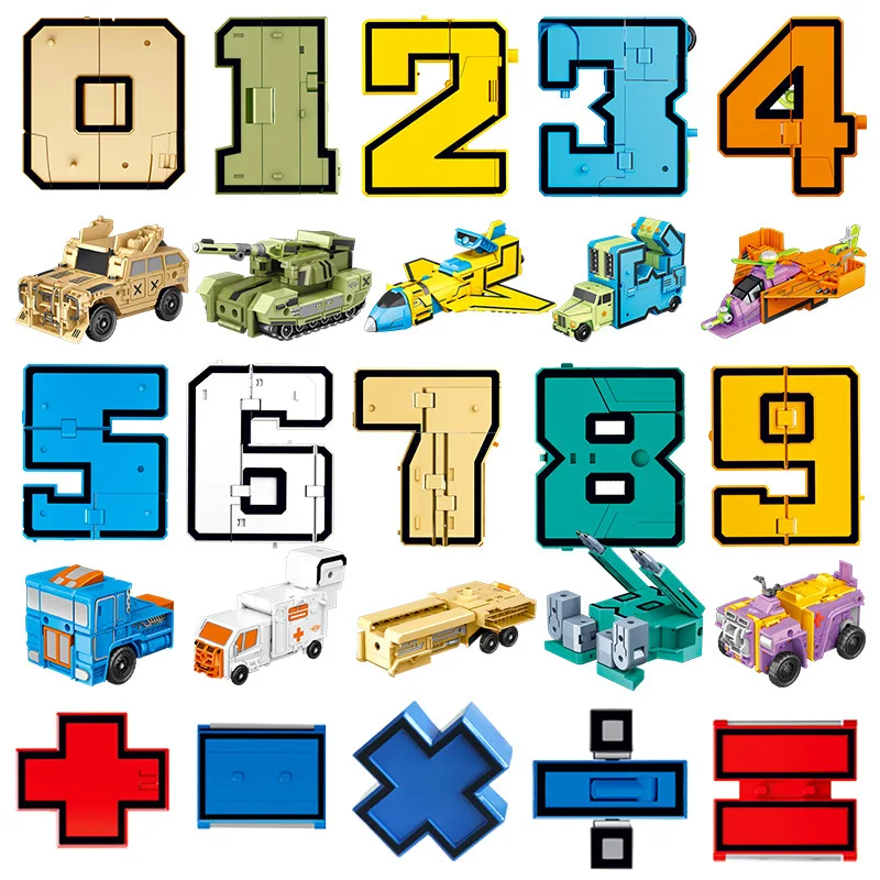 

Yue star Genuine with Numbers Transformation Toy Jingang 0-9 Large Size Fit Robot Children'S Educational Set 6-8 a Year of Age