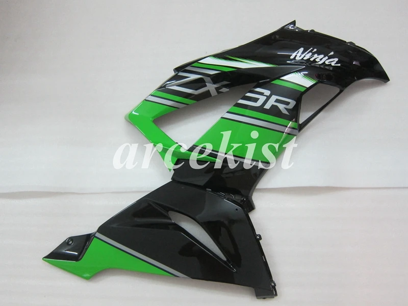 4 подарки ABS Обтекатели комплект подходит для kawasaki Ninja ZX6R 636 2013-, 13, 14, 15, 16, 17, 18, 599 6R ZX-6R кузов из двух вещей черно-зеленый