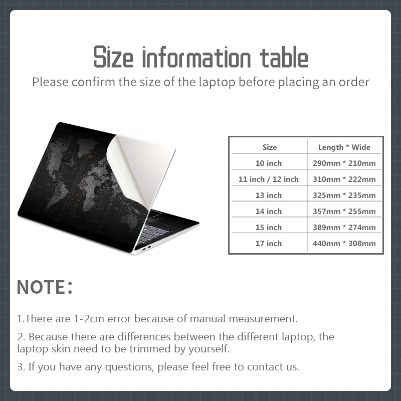 Laptop Sticker DIY Laptop Stickers Skin Notebook Film Vinyl Sticker for HP/Macbook/Acer 12"13.3"14"15.6"17"