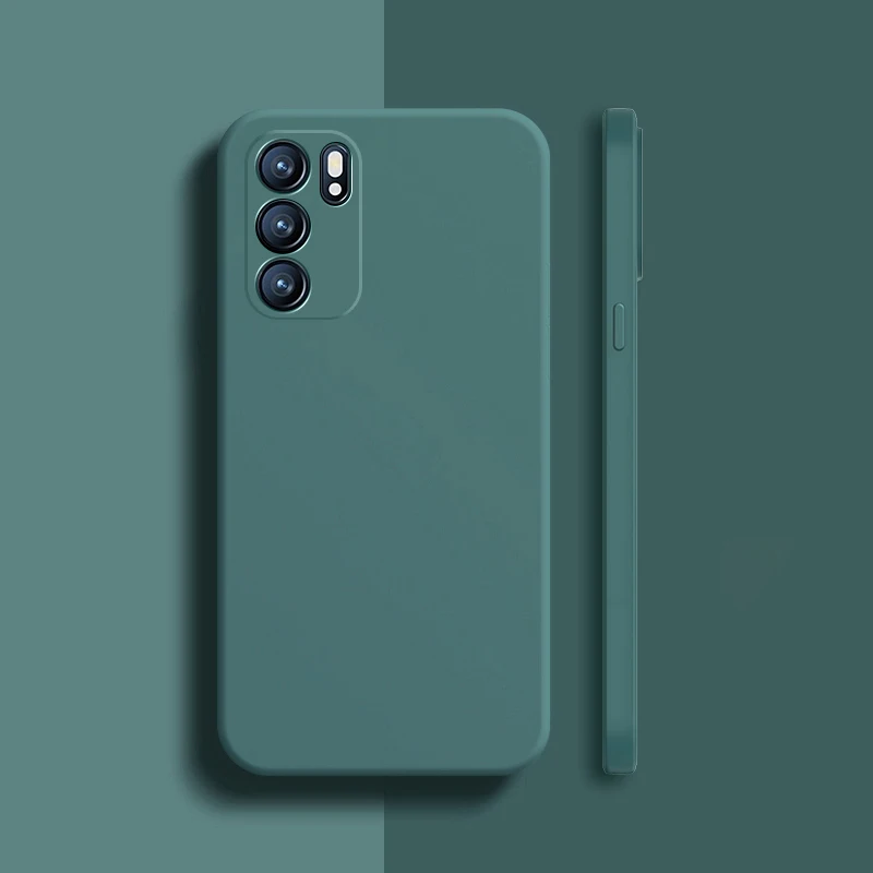 Square Liquid Silicone Case for OPPO Reno 6 Pro Plus Ultra Thin Protect Funda Reno6 6Pro ProPlus 5G Original Phone Cover Classic oppo phone cover Cases For OPPO