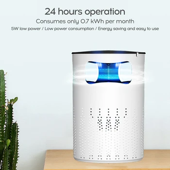 

Electric Mosquito Killer Lamp with Trap USB Powered UV Light Photocatalyst Fly Bug Dispeller with Suction Fan for Indoor Home