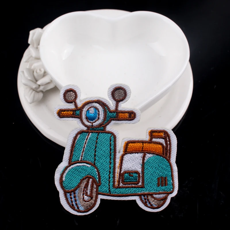 

Pulaqi Cartoon Car Patch Embroidered Patches For Clothing Sticker Iron On Patches Applique for Kid's clothes Stripe Decoration F