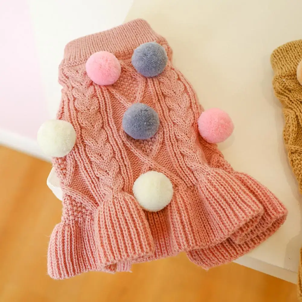 Pet Clothing Stylish Pet Winter Sweater Dress Casual Dog Skirt Elastic for Autumn
