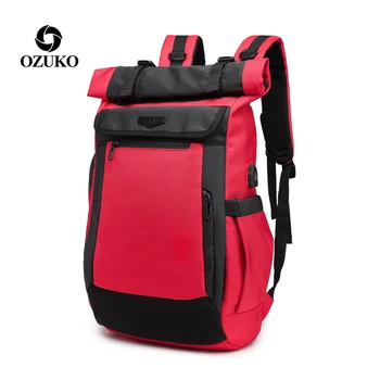 

OZUKO Waterproof Travel Bag Resizable Backpack Schoolbag for Teenager Male Laptop Backpacks Casual Soft Handle Unisex Oxford